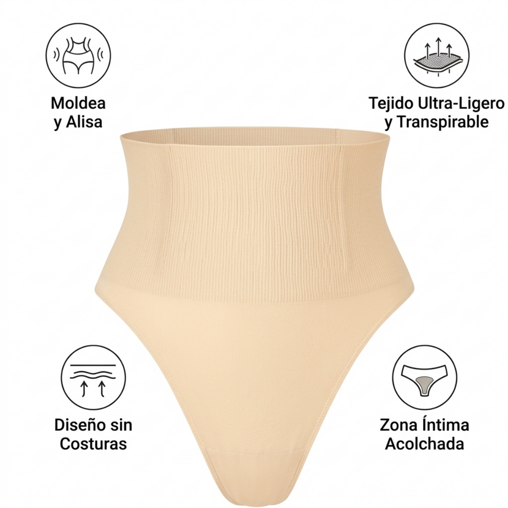 Tanga Moldeador Invisible con Control de Abdomen y Efecto Anti-Camel Toe