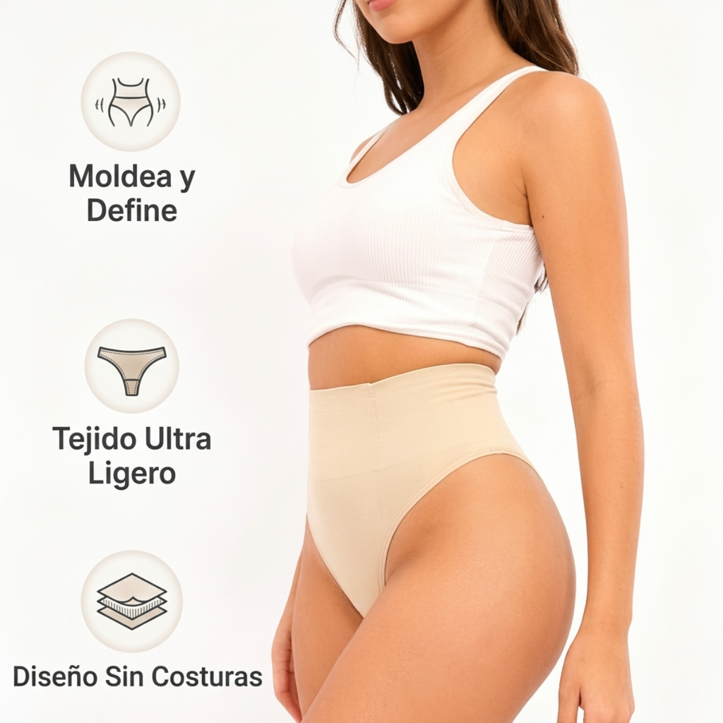 Tanga Moldeador Invisible con Control de Abdomen y Efecto Anti-Camel Toe